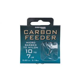 Drennan Carbon Feeder Micro Barbed Hooks To Nylon