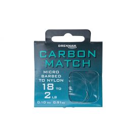 Drennan Carbon Match Micro Barbed Hooks To Nylon