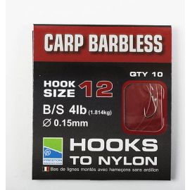 Preston Innovations Carp Barbless Hooks to Nylon
