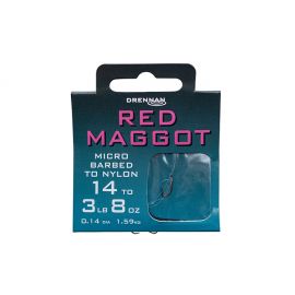 Drennan Red Maggot Micro Barbed Hooks To Nylon